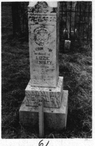 Grave of John W. and Lizzie Hensley
